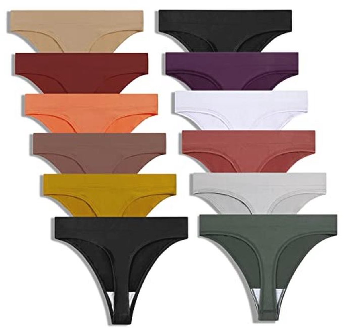 GRANKEE Thongs for Women Seamless-High Waisted Thong Underwear Comfortable Quality No Show Panties Multipack