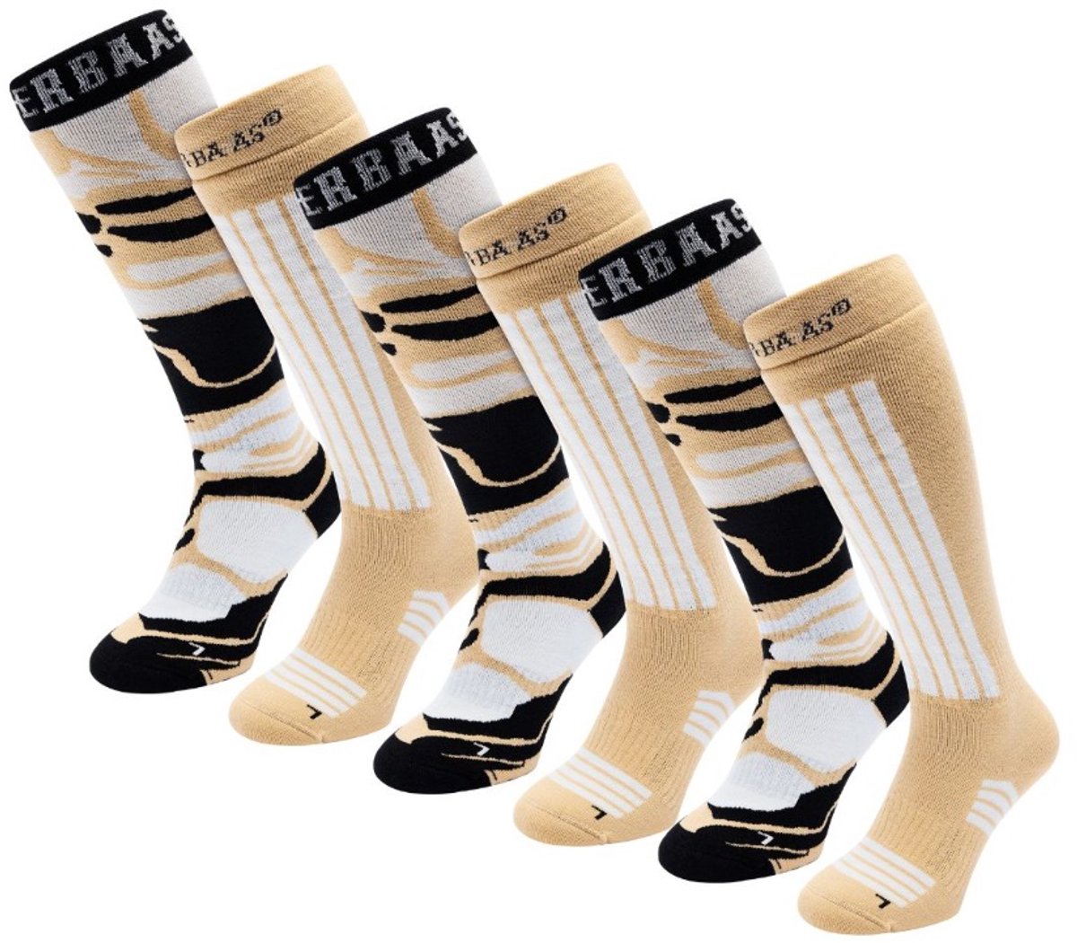 Poederbaas Skisokken Dames 6 paar Warm Sand Beige