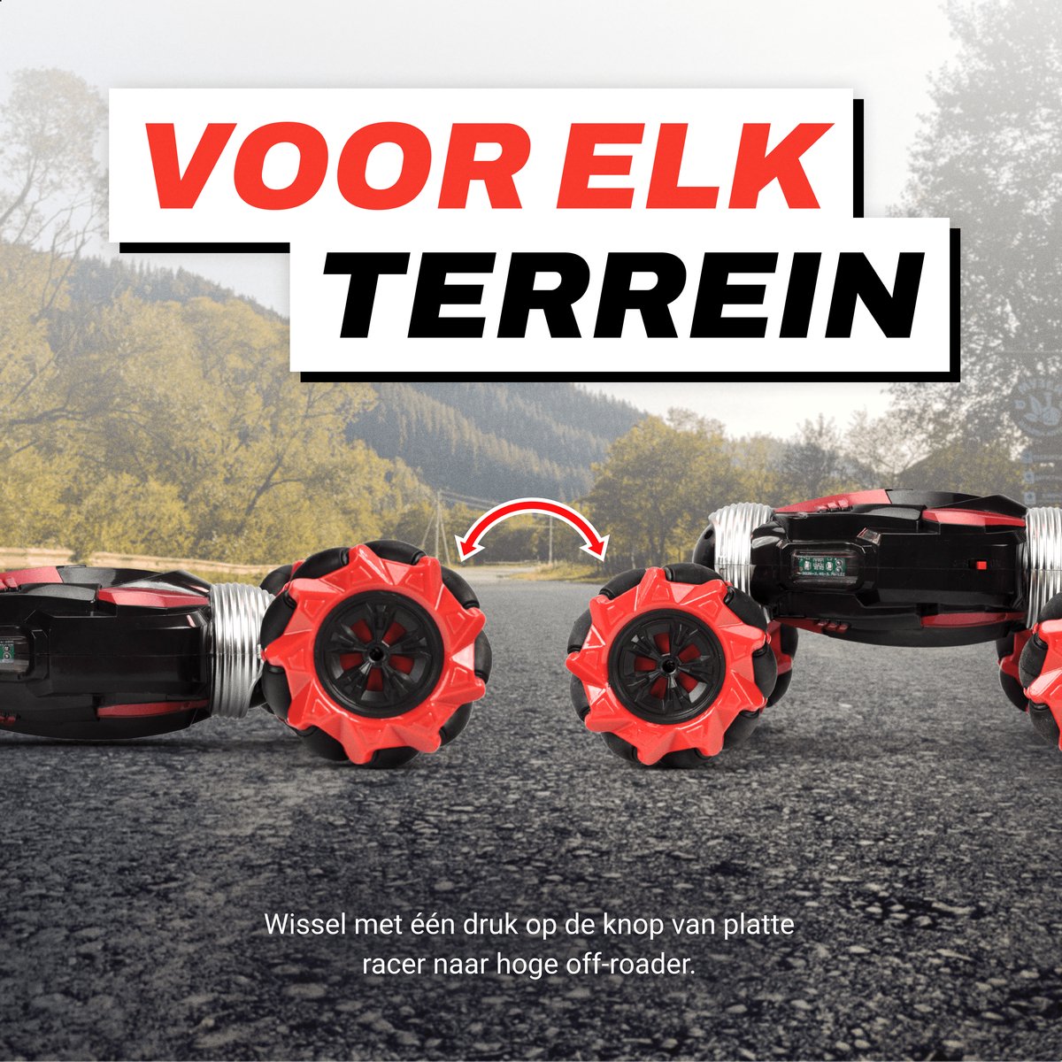 Chéroy RC Stunt Car - Rood - Radiografisch Bestuurbare Stunt Auto - RC Auto - Hyper 4WD Twist - Offroad - Speelgoed voor Binnen en Buiten — afbeelding 16