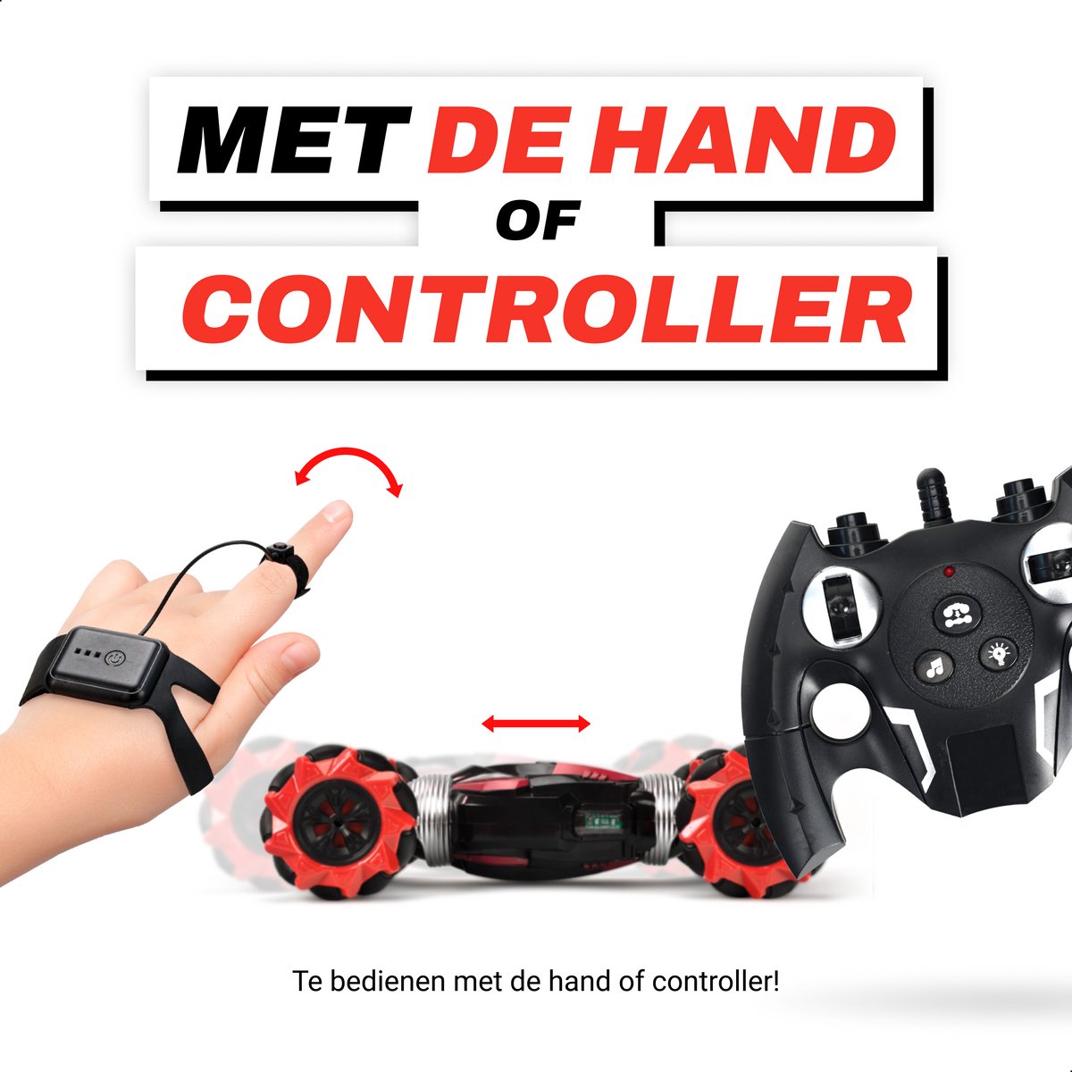 Chéroy RC Stunt Car - Rood - Radiografisch Bestuurbare Stunt Auto - RC Auto - Hyper 4WD Twist - Offroad - Speelgoed voor Binnen en Buiten — afbeelding 2