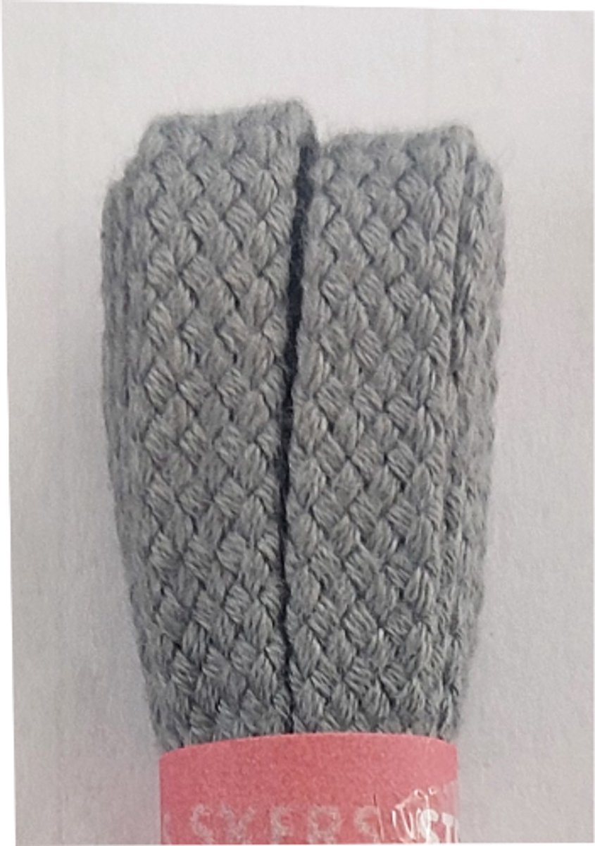Strickers Veter - Licht Grijs - Plat - Lengte 90 cm - Breedte 7 mm - Schoenveter