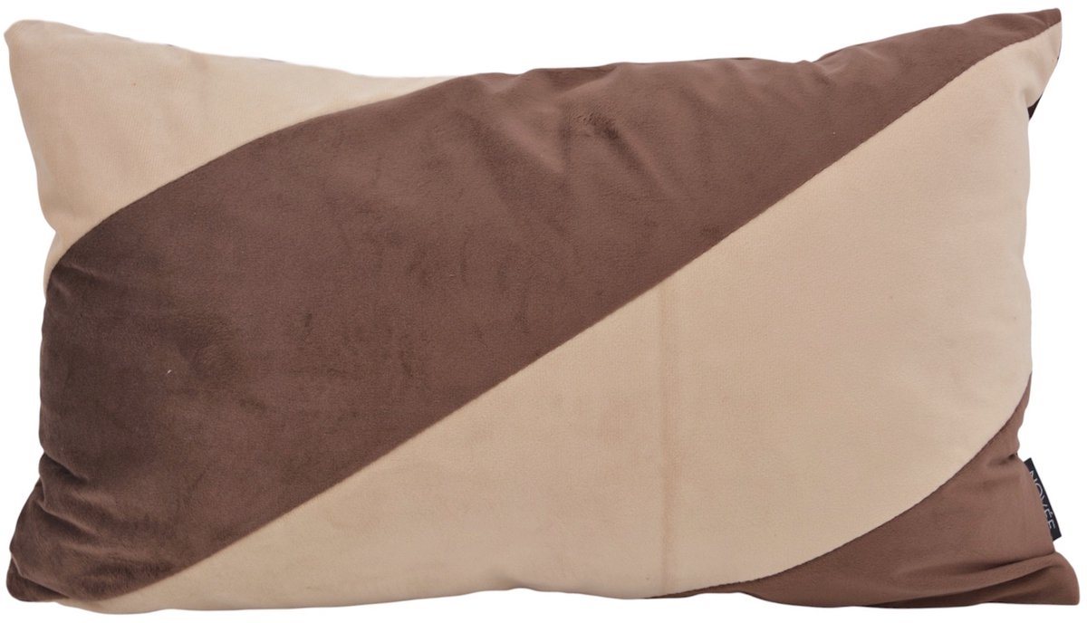 NOVÉE Sierkussen Velvet Swirl Beige/Bruin | 30 x 50 cm | Polyester