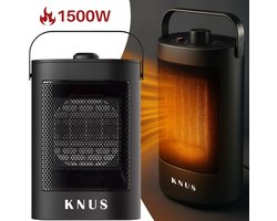 KNUS® Elektrische Ventilatorkachel - keramische Kachel - 22 m² - 70° Draaifunctie - 750/1500W -…