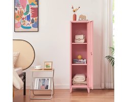 Lockerkast Kurikka metaal 137x38x38 cm roze [en.casa]