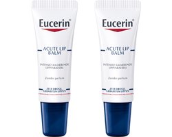Eucerin Acute Lippenbalsem - Lip Balm - Hydrateert de Droge en Gebarsten Lippen - Ongeparfumeerd - 10 ml - - Bundel van 2 - 2 stuks