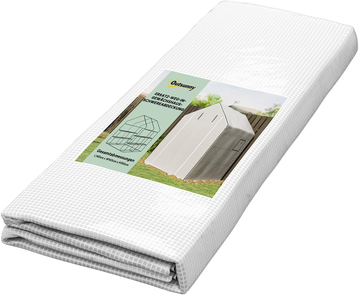 Outsunny Kasfolie Kunststof 140L x 143B x 190H cm Wit