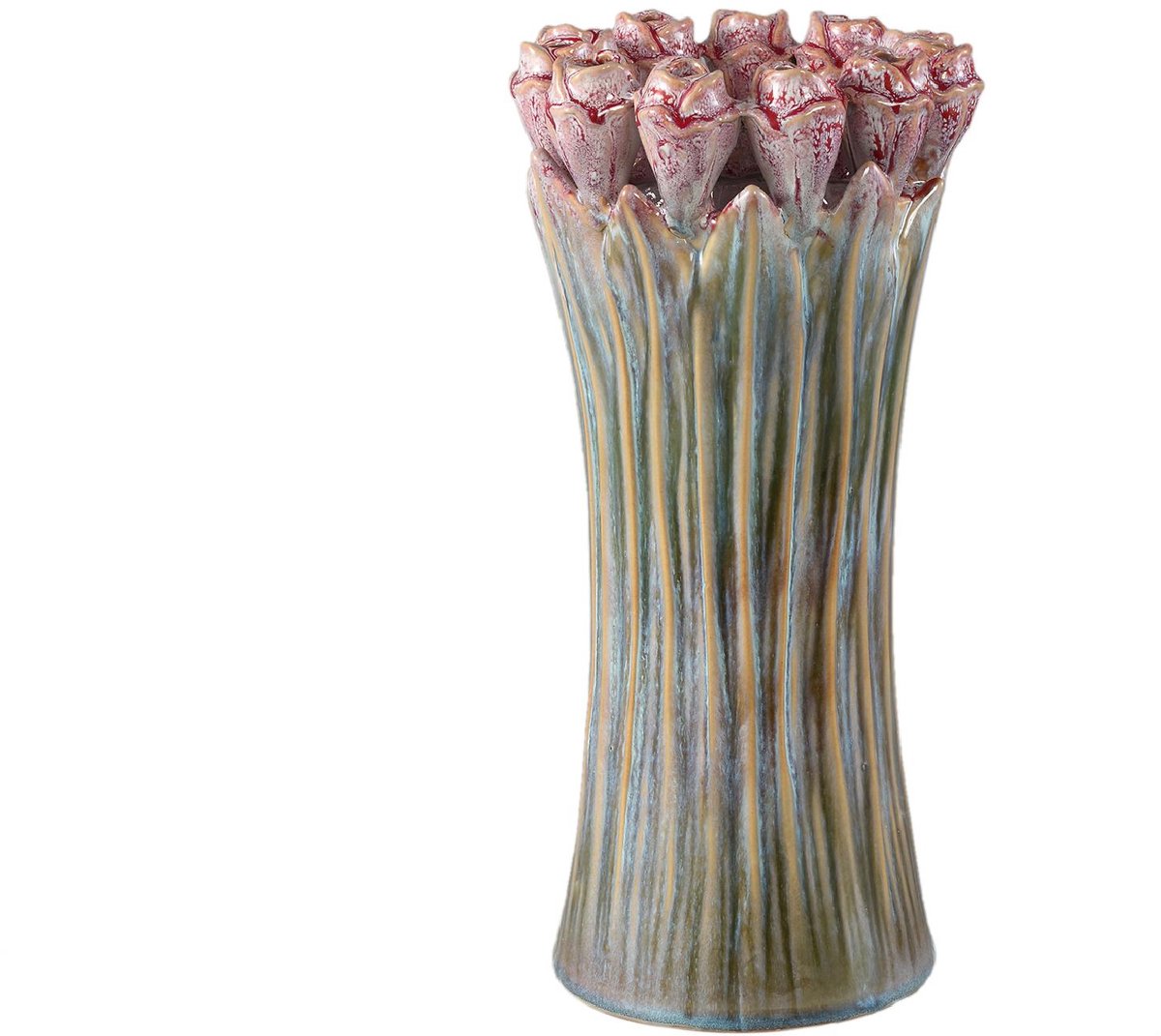 PTMD Vaas Tulips - Groen - 18.5x18.5x39.5cm