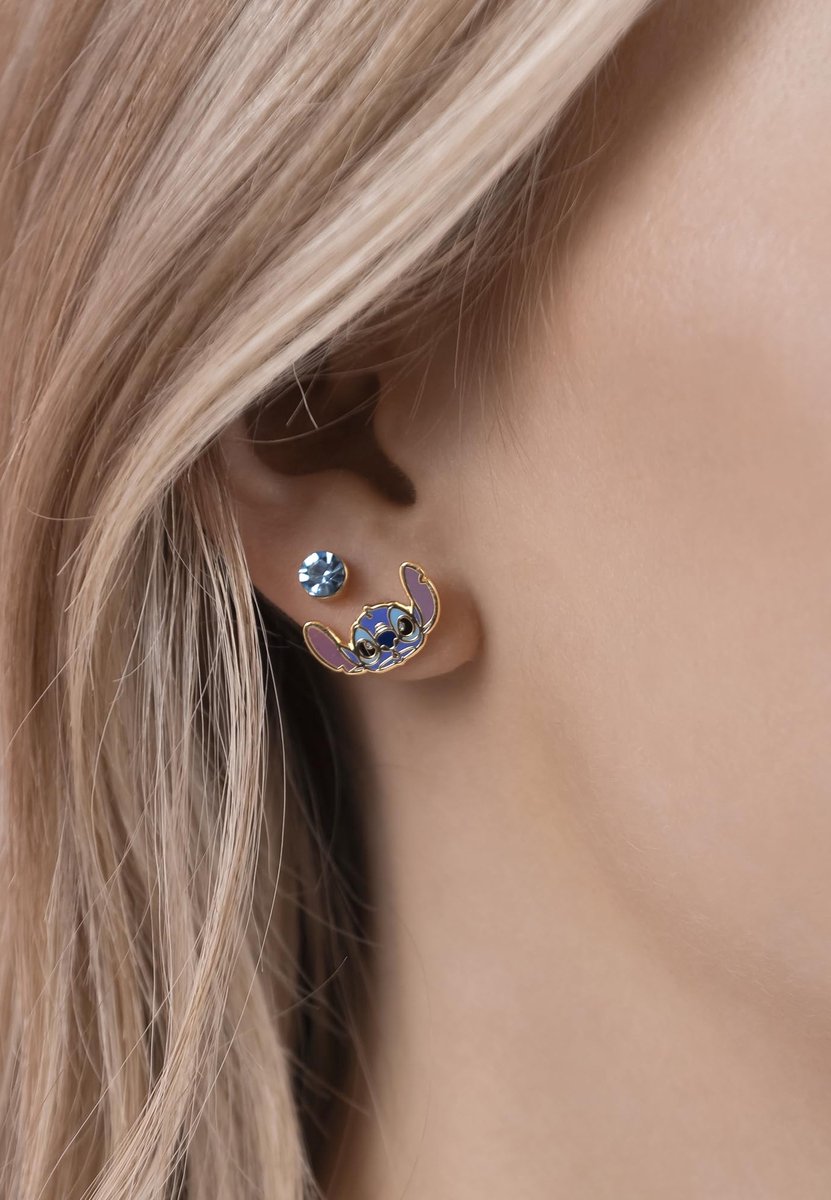 Peershardy Disney - Blue & Gold Stitch stud earrings / oorbellen set Jewelry