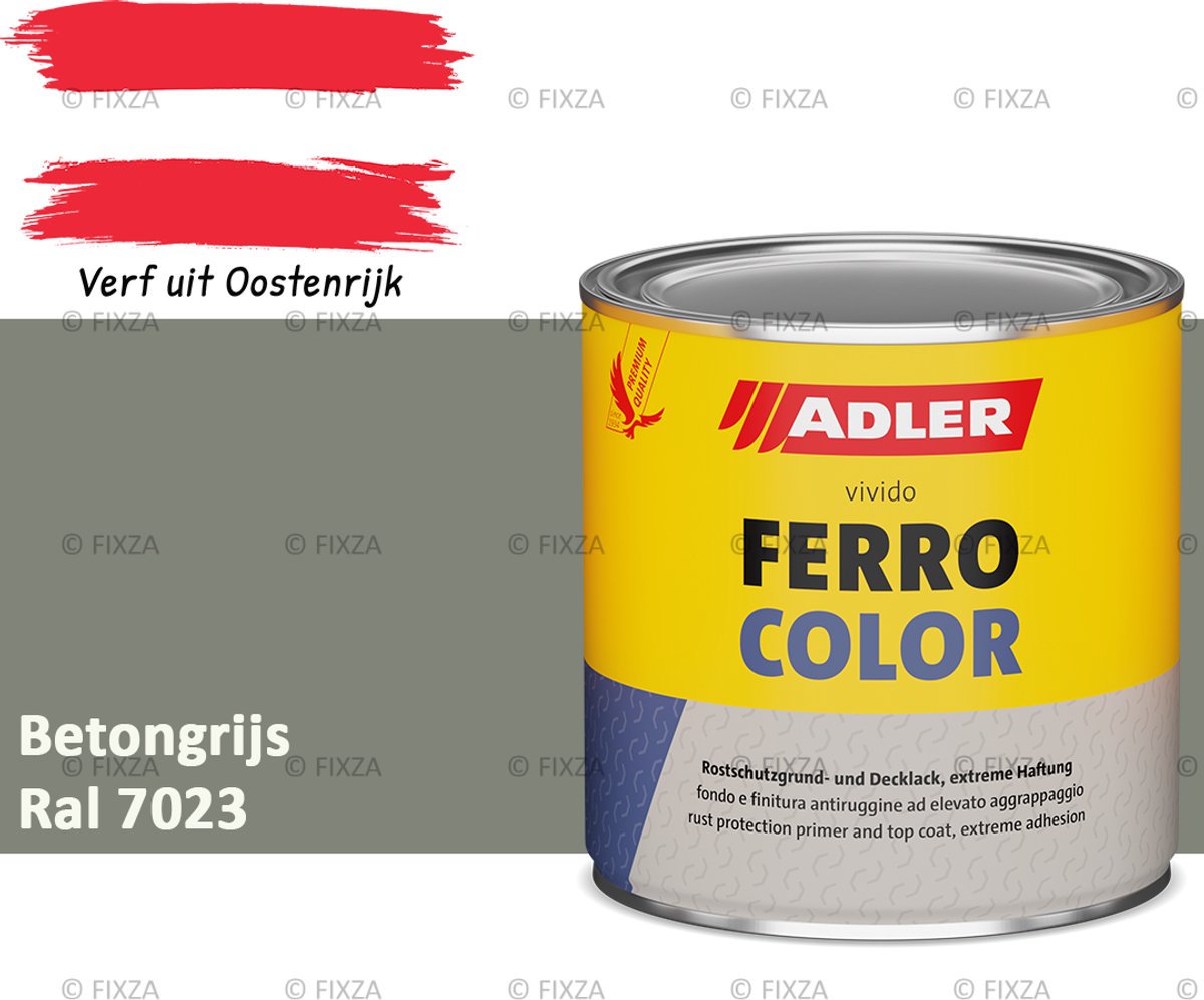ADLER Ferrocolor 3in1 roestwerende verf – 2,5 Liter – Betongrijs – Grondverf en aflak in één – Voor binnen & buiten – Voor ijzer, staal, zink & aluminium – Milieuvriendelijk – Zonder primer