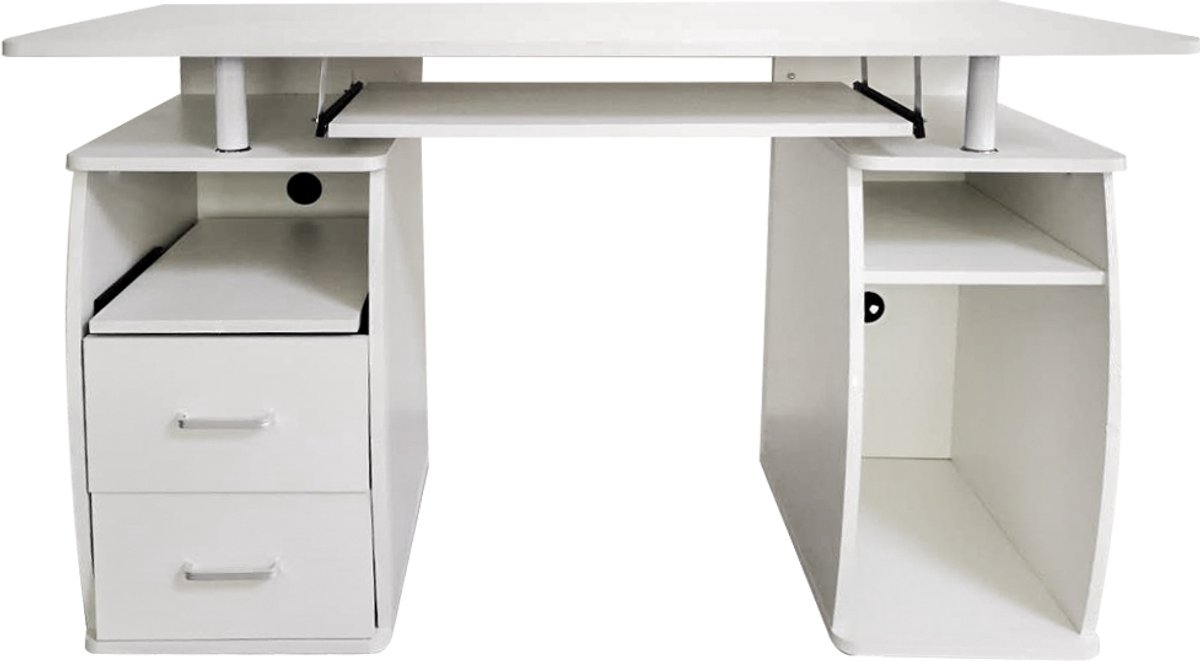 VDD Bureau - Bureau met lades - Bureau met opbergruimte - Bureau met lade en kastje Wit