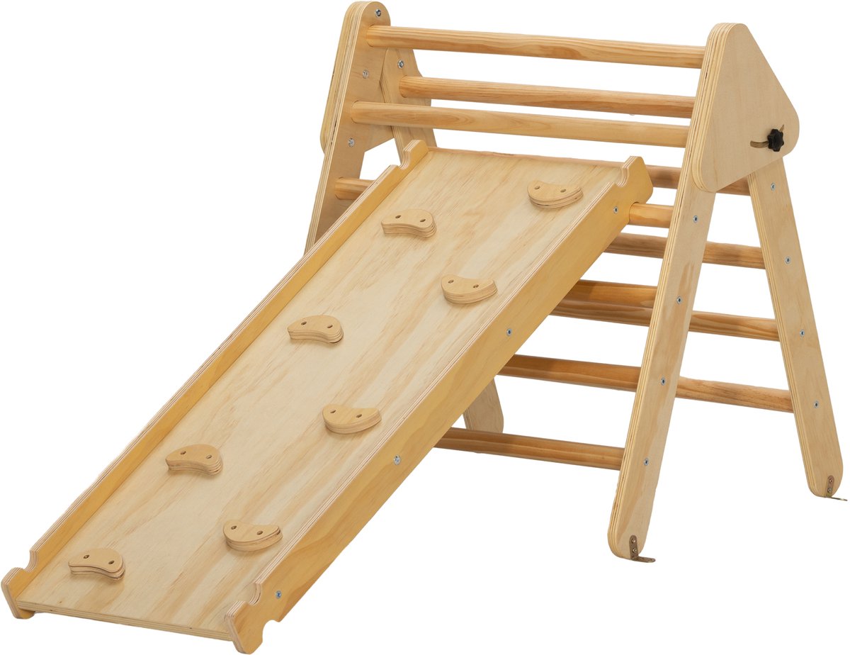 AIYAPLAY Kinderklimrek Grenenhout, meerlaags paneel 147L x 64,5B cm Natuurlijk hout