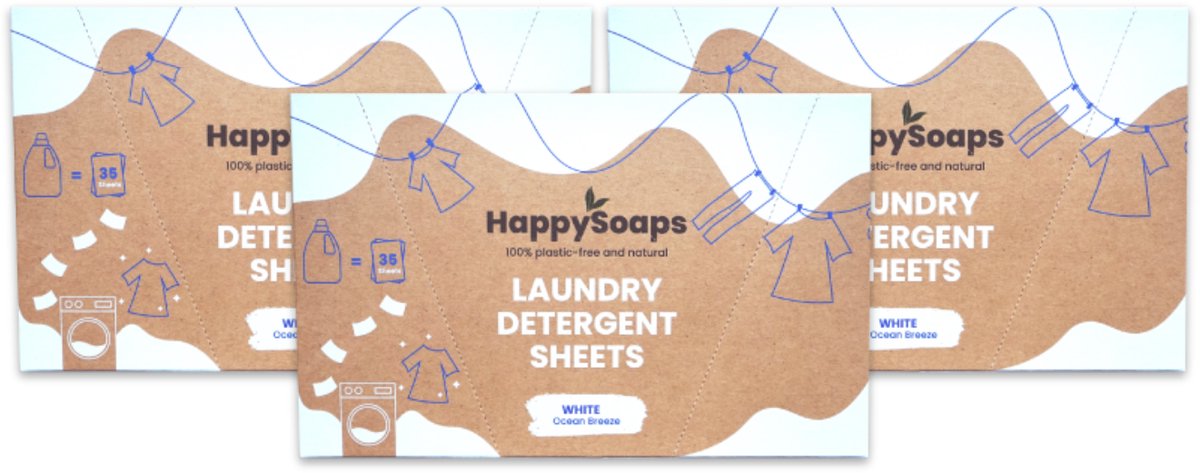 HappySoaps - Wasstrips Kwartaalbox 2+1 GRATIS - Witte Was
