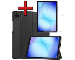 Hoesje - Geschikt voor Samsung Galaxy Tab A11 Plus / A9 Plus - Met Screenprotector - Hardcover Book Case - Trifold Bookcase Hoes - Hard Cover - Tablethoes - Zwart