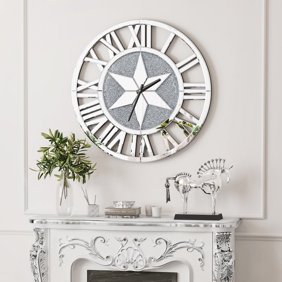 Artloge Wall clock round silver 60 * 60 cm