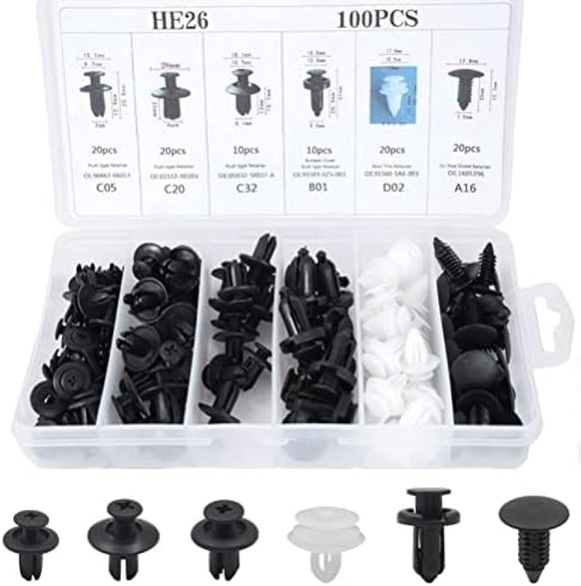 Stunq® Auto Montageclips Set - 100 Delige Universele Bevestigingskit