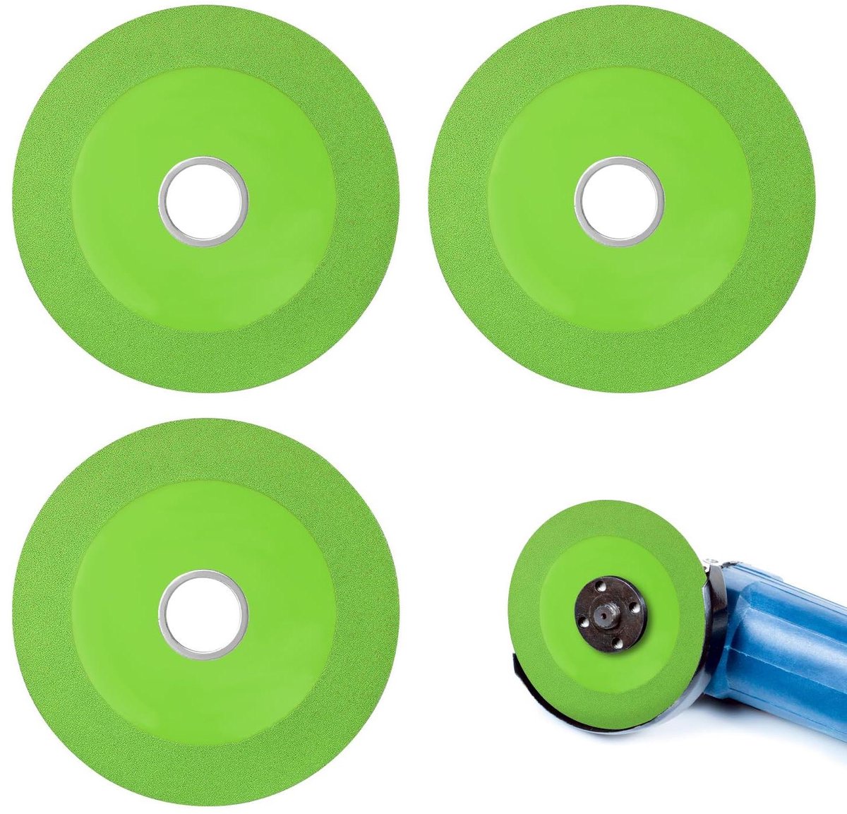 Provento - Glazen snijschijf, keramisch snijmes voor haakse slijper 100 mm diamant snijschijf steen snijden glas keramiek jade kristallen tegels (groen)