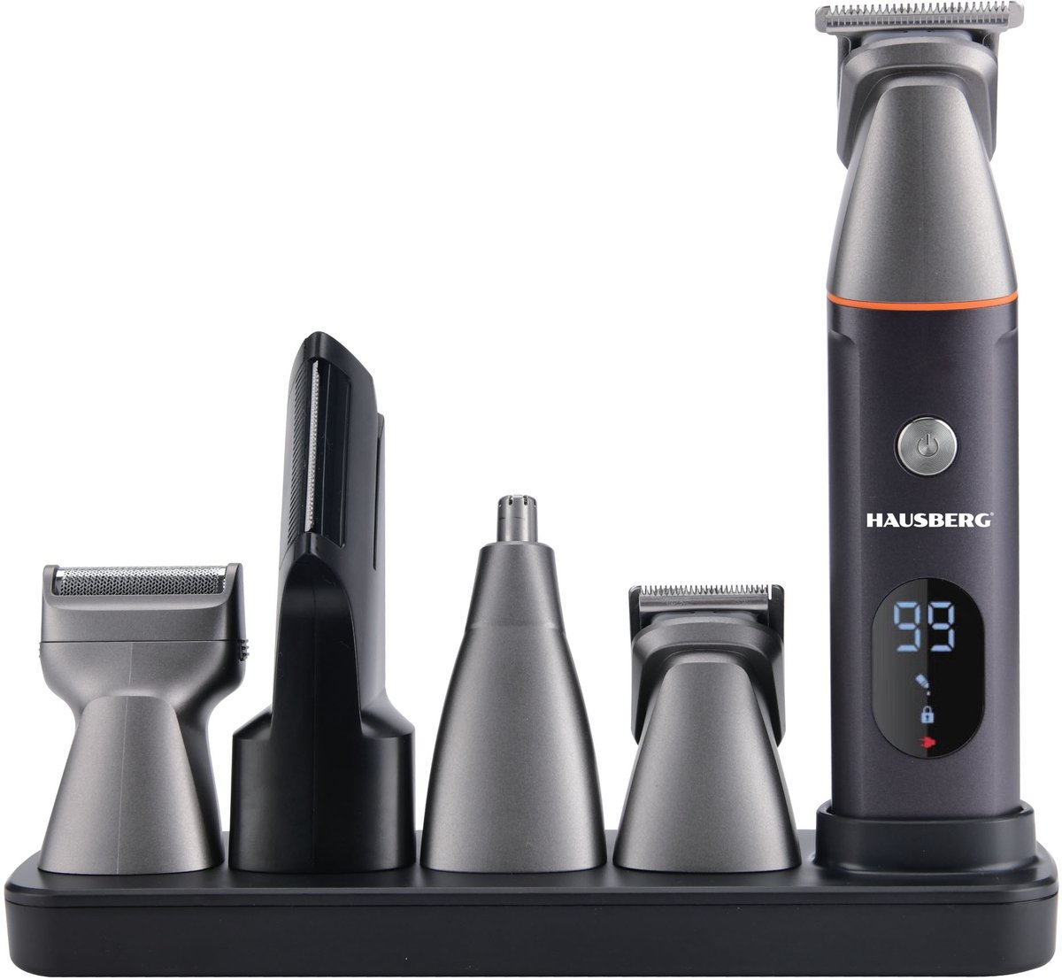 Oplaadbare Haartondeuse Set – 600mAh Li-ion – 90 min Gebruikstijd – Bedraad & Draadloos – IPX6 Waterdicht – LED-Display – Inclusief U-mes, T-mes, Neustrimmer & Scheermes – Voor Haar & Baard
