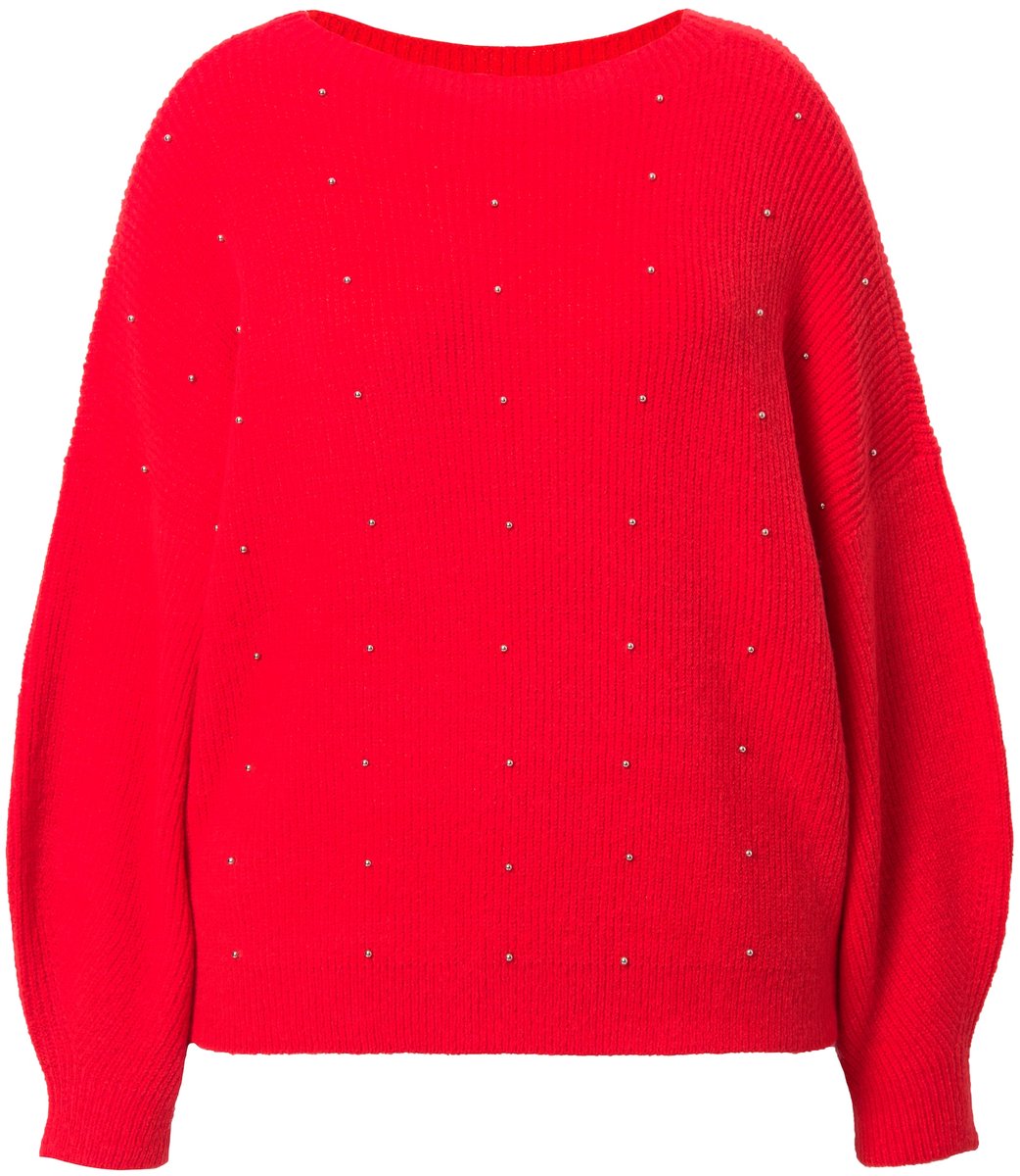 Studio Untold - Dames - Trui oversized sierkraaltjes - Koraal - Maat 50+