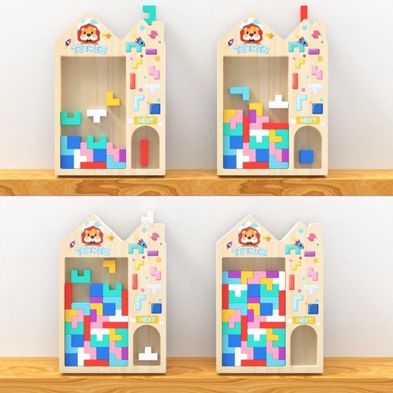 Houten Tetris Puzzel - Educatief Bouwspel voor Kinderen van Houten — afbeelding 3