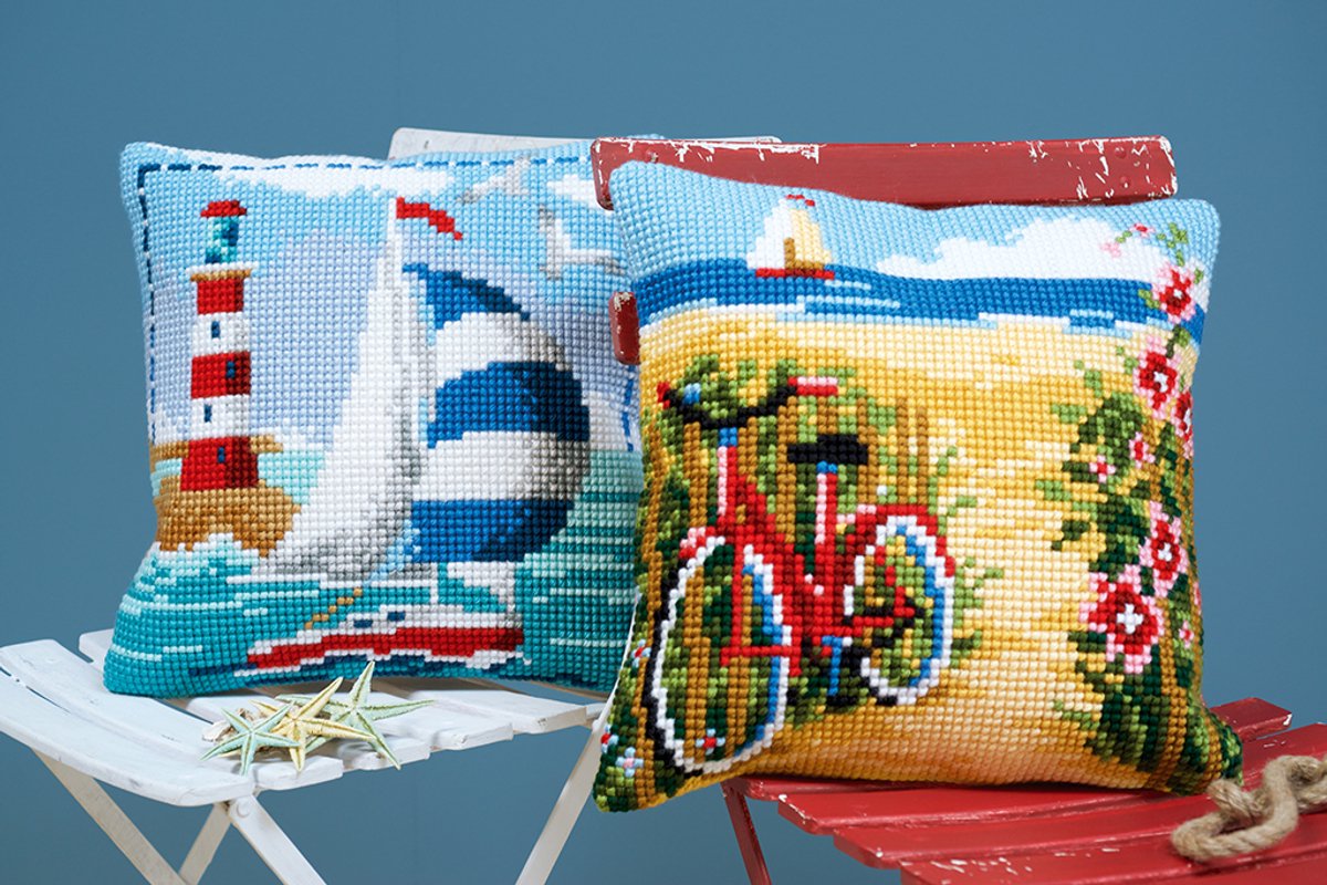 Vervaco - Kruissteekkussen kit - Vuurtoren & zeilboot - PN-0021781 - Borduren - Borduurpakket - Borduurpakket volwassenen - Borduurpakket kind — afbeelding 10