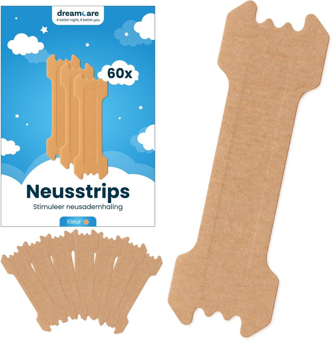 DreamCare Neusstrips Lift - Anti Snurk - Neusspreider - tegen Snurken - Neuspleisters - Nose Strips - 60 stuks