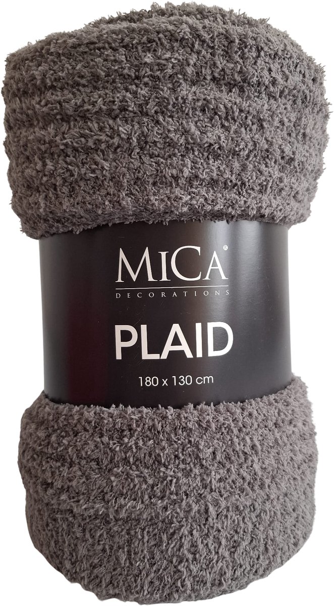 Mica Charlene Fleece Plaid 180x130 cm – Zacht Woondeken – Antraciet
