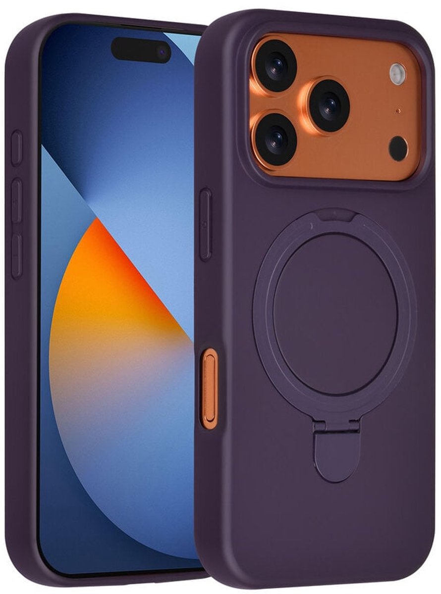 TUNIQ Back cover - iPhone 17 Pro - Grape Paars - MagSafe met ringstand - Slank design
