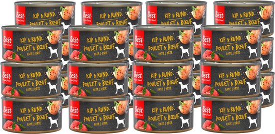 Best For Your Friend - Honden Natvoer - Kip & Rund - Gestoomde Maaltijd - 24 blikjes x 95 g