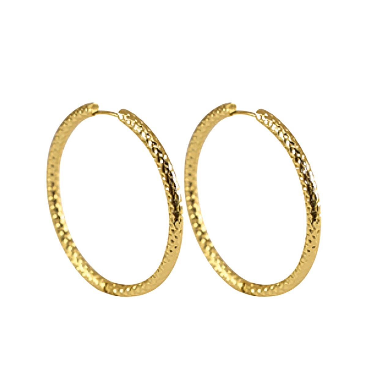 Planet Pink - Hoop oorbellen snake goud - Stainless Steel - Roestvrij Staal rvs - Waterproof