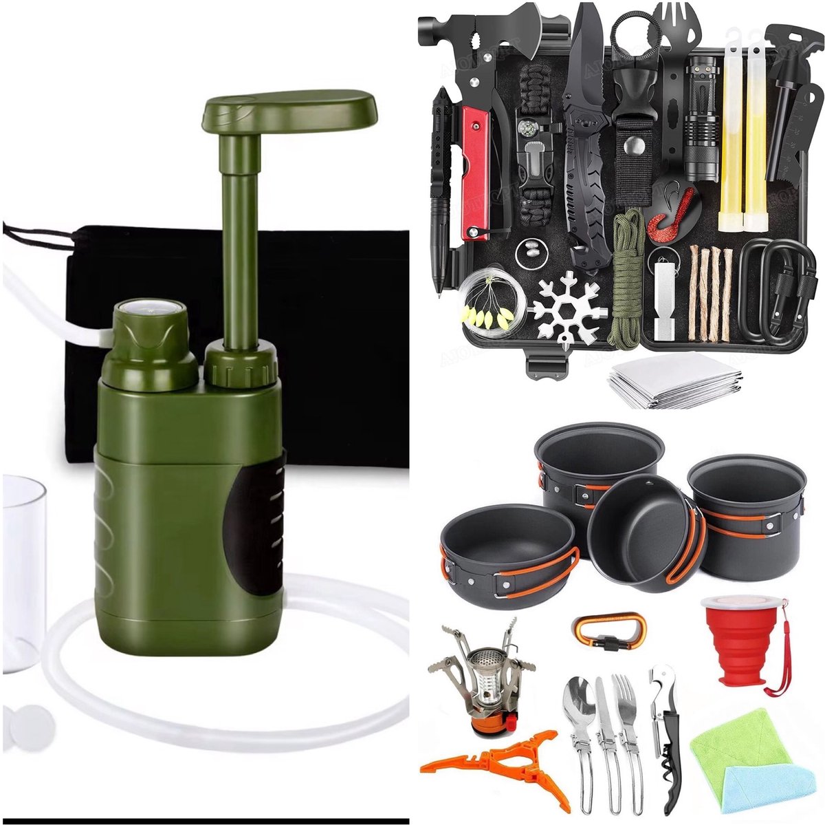 Overlevingspakket – WeXplore – Noodpakket - survivalset met waterfilter & pannenset