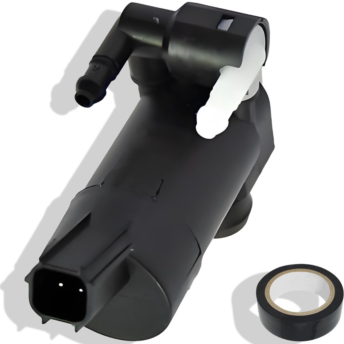 1S7117K624FD Windscreen Spray Pump for Ford C-Max Fiesta Mondeo Focus S-Max Grand Kuga for Volvo V50 C30 XC70 XC90 for Mazda 3 Window Wash System with 2 Outputs Front and Rear 1S7117K624FE