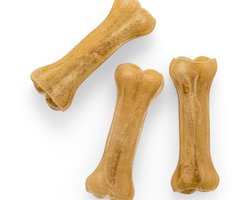 Landman Geperste Kauwbotten (3st) - 10cm - Hondensnacks - Kauwsnacks - Hondenbot - Kauwbot
