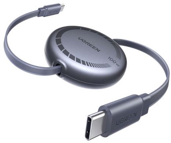 USB C-kabel 100W 1m intrekbaar snellaadkabel PD 3.0 PPS USB C naar USB C voor iPhone, MacBook, Galaxy, iPad, Switch