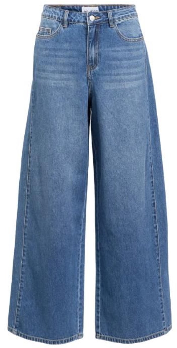 Object Moji Zarafine HW Super Wide Jeans Dark Blue Denim