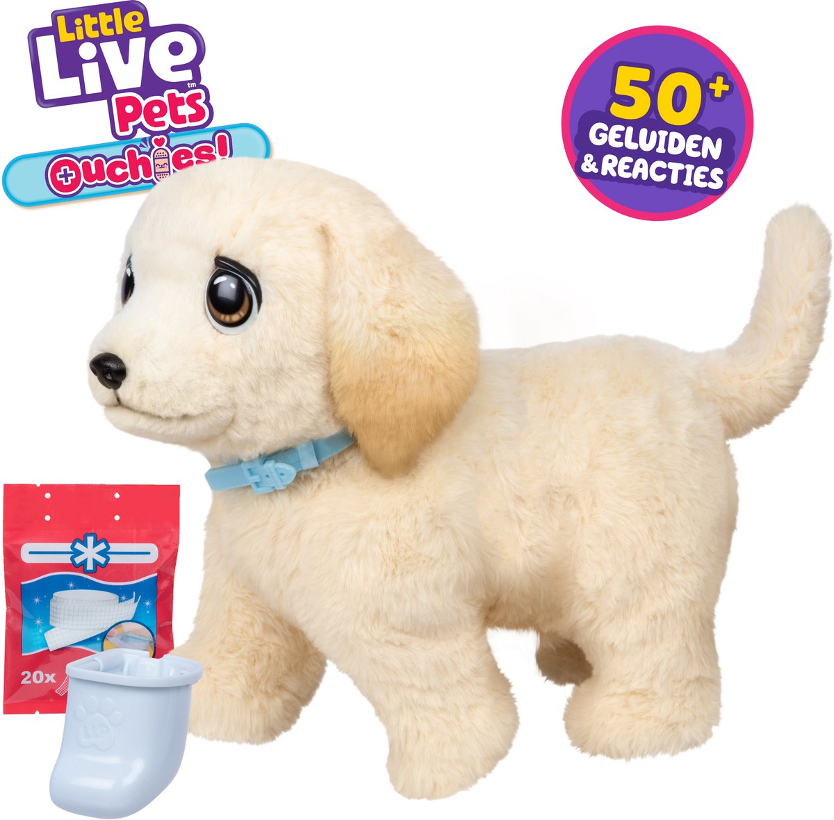 ・Children with puppy・高さ１５cm・ Copen・ Little Live Pets - Ouchies Puppy Cooper - Interactieve knuffel | bol