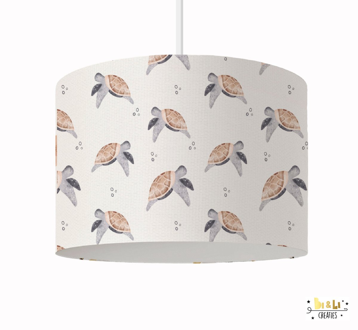 Hanglamp Schildpadjes-verlichting-kinderkamer decoratie-bosdieren-beer-bos-incl pendel-kinderkameraccessoires