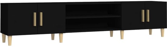 vidaXL Meuble TV Noir 180 x 31,5 x 40 cm Bois traité