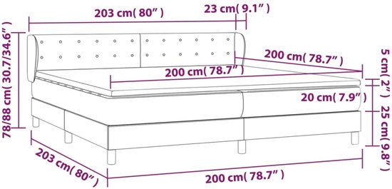 vidaXL-Boxspring-met-matras-stof-donkergrijs-200x200-cm