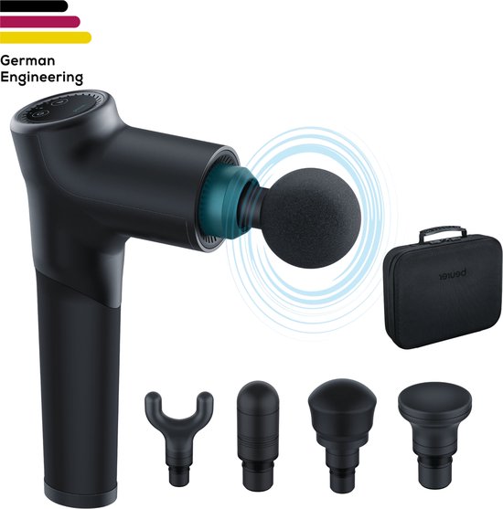Beurer MG 185 Massageapparaat – Rug Massage Apparaat – Massage Gun – 5 Opzetstukken/koppen – 9 Intensiteitsniveaus – 3 Programma’s – Krachtige batterij: 5,5 Uur gebruiksduur – Opbergkoffer – 3 Jaar garantie – Zwart