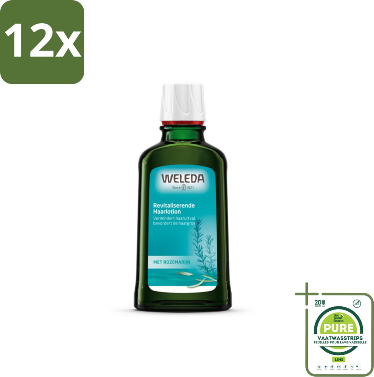 WELEDA - Haarlotion - Rozemarijn - 100 ml - Voordeelverpakking - 12 stuks - Haaruitval - Haargroei stimuleren