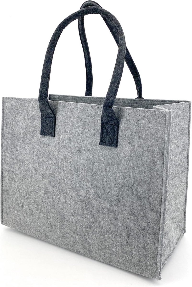Grote Multifunctionele Vilten Tas als Shopper, Boodschappentas of Haardhoutmand