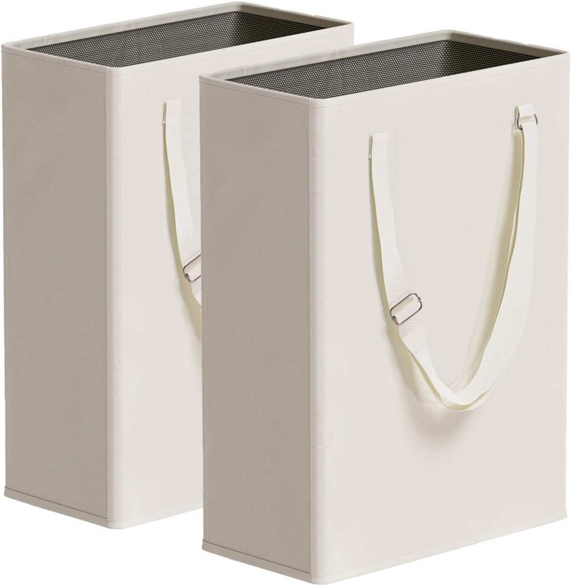 Smalle Wastoren 45L - Inklapbare Wasbak met Verstelbare Handvatten - Beige - 2 Stuks