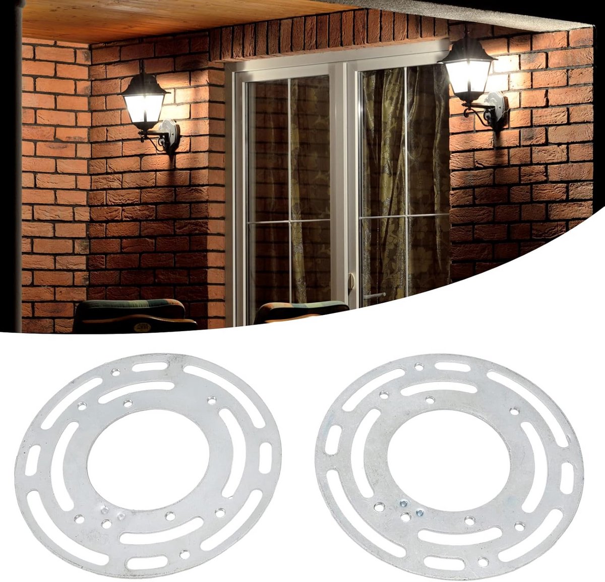 2 Stuks Universele Montagebeugel voor Lichtarmaturen 10 cm Ronde Dwarsbalk voor Wandlampen en Plafondlampen