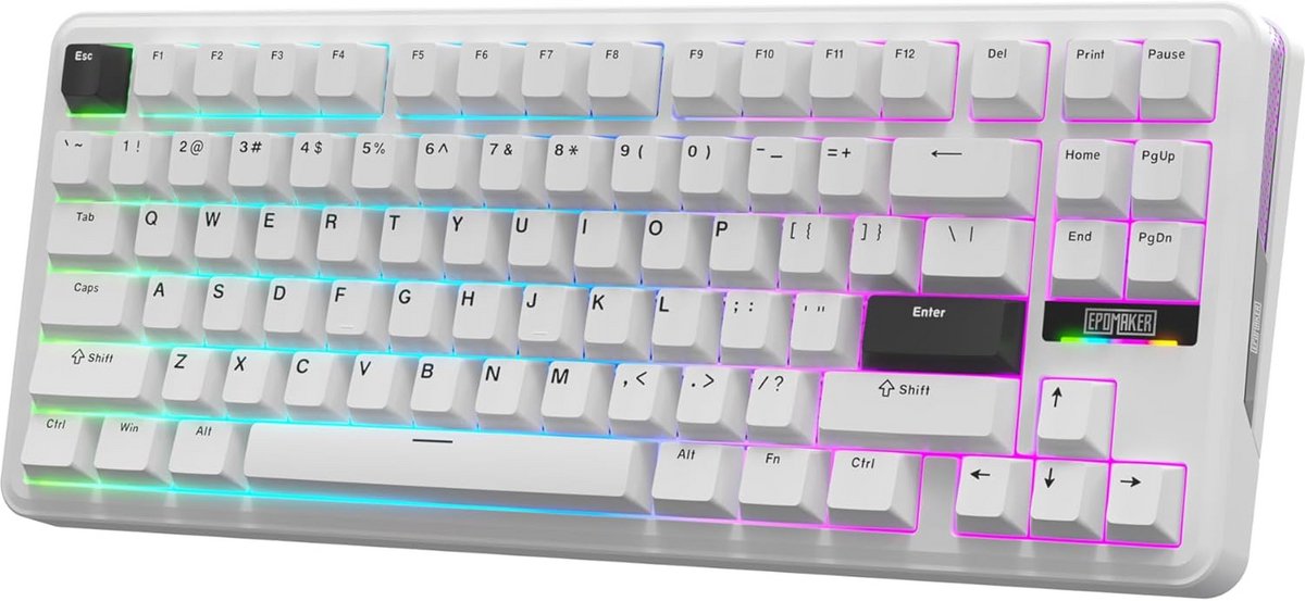 Draadloos Mechanical Gaming Toetsenbord met RGB, Hot-Swappable en Programmeerbare Toetsen - 75% US Layout