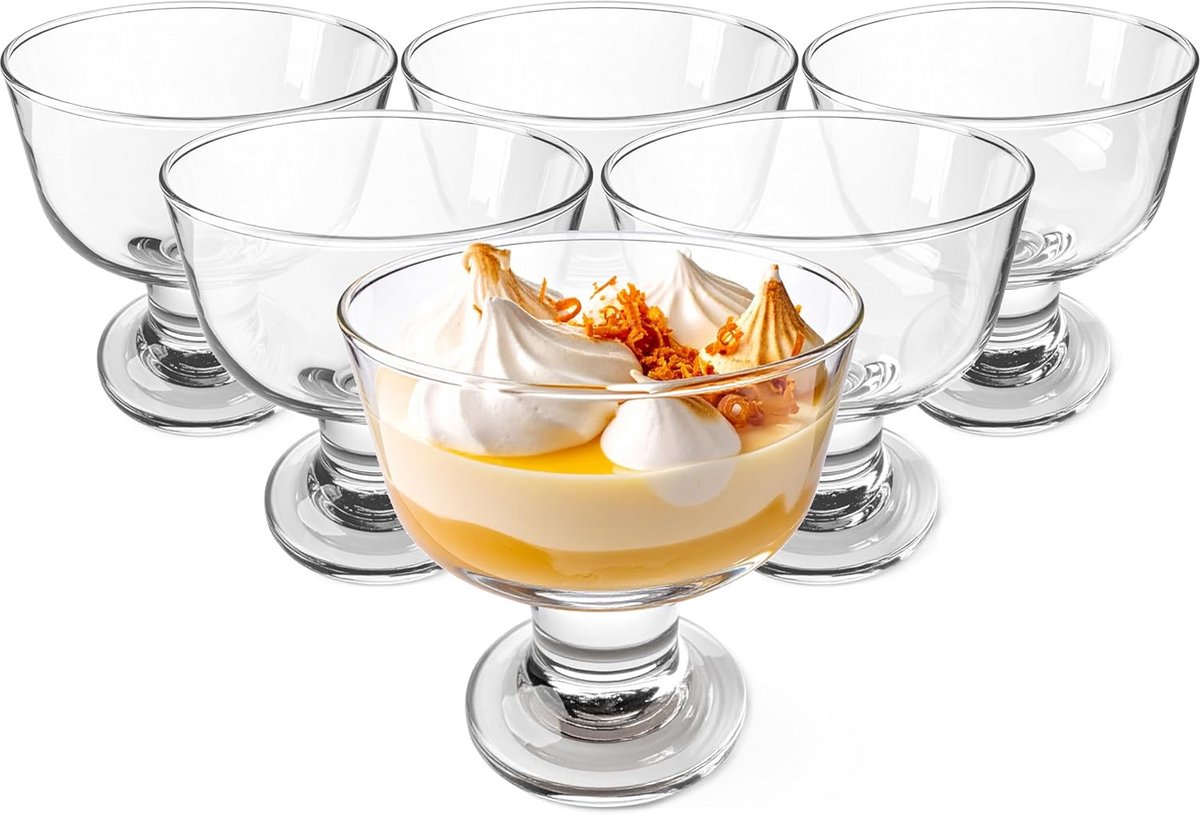 Glazen IJskommen Dessert 270ml - Set Robuust Hoge Glans Transparant