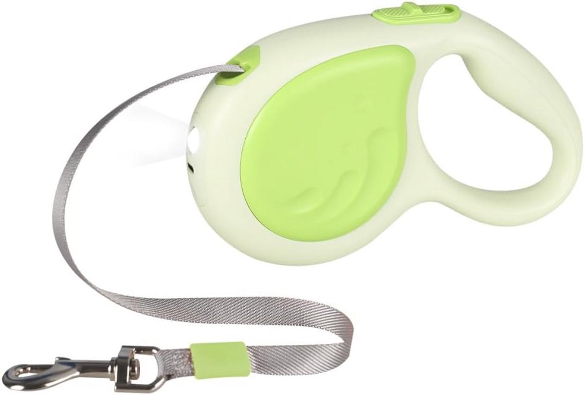 Intrekbare Hondenriem 5 Meter met LED-Licht voor Kleine en Middelgrote Honden tot 30KG