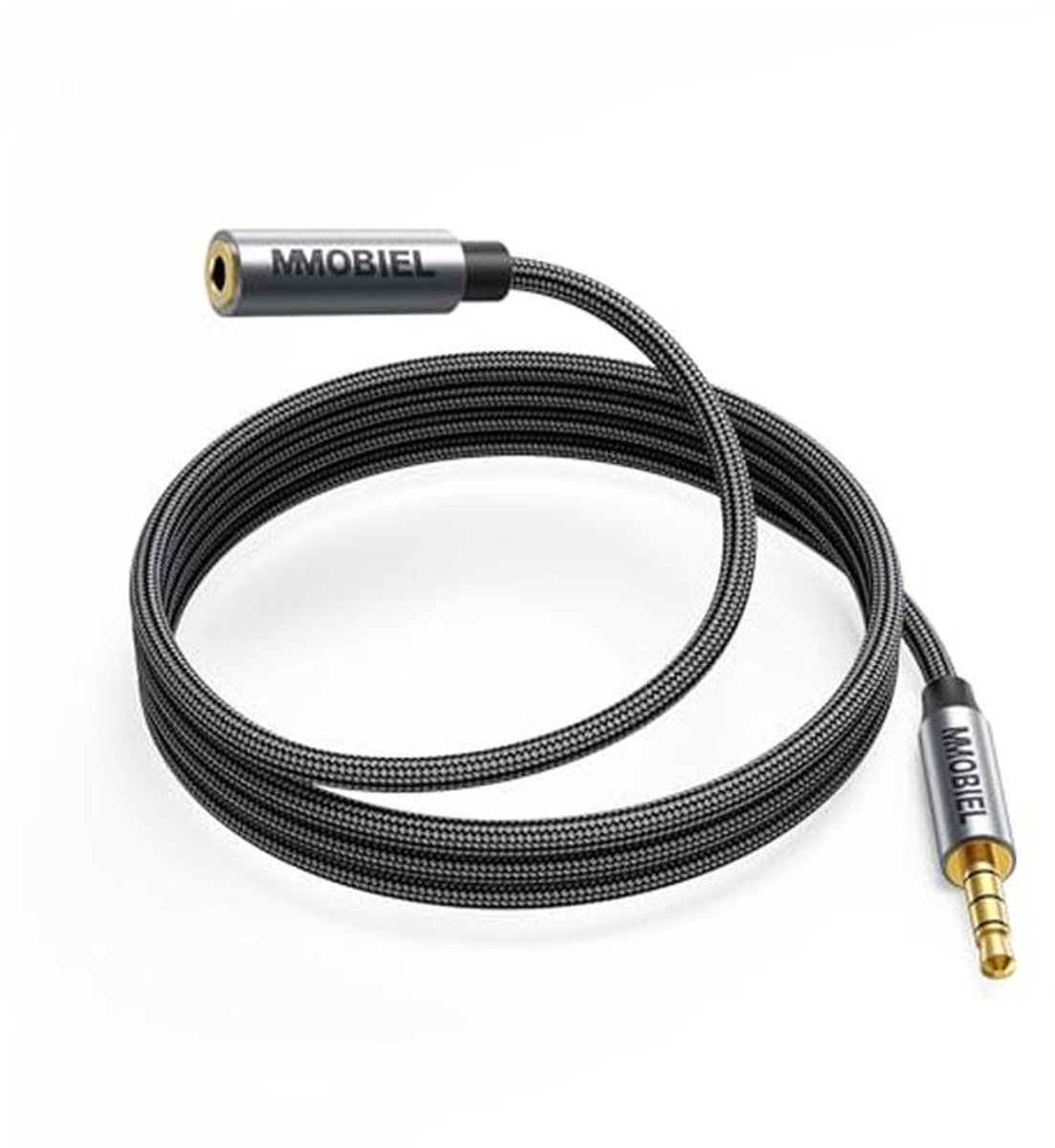 3.5mm Audio Male to Female Jack Aux Extension Cable - 1M - Microphone and Audio Function - High Quality for Headsets, Laptops, Phones, and Speakers