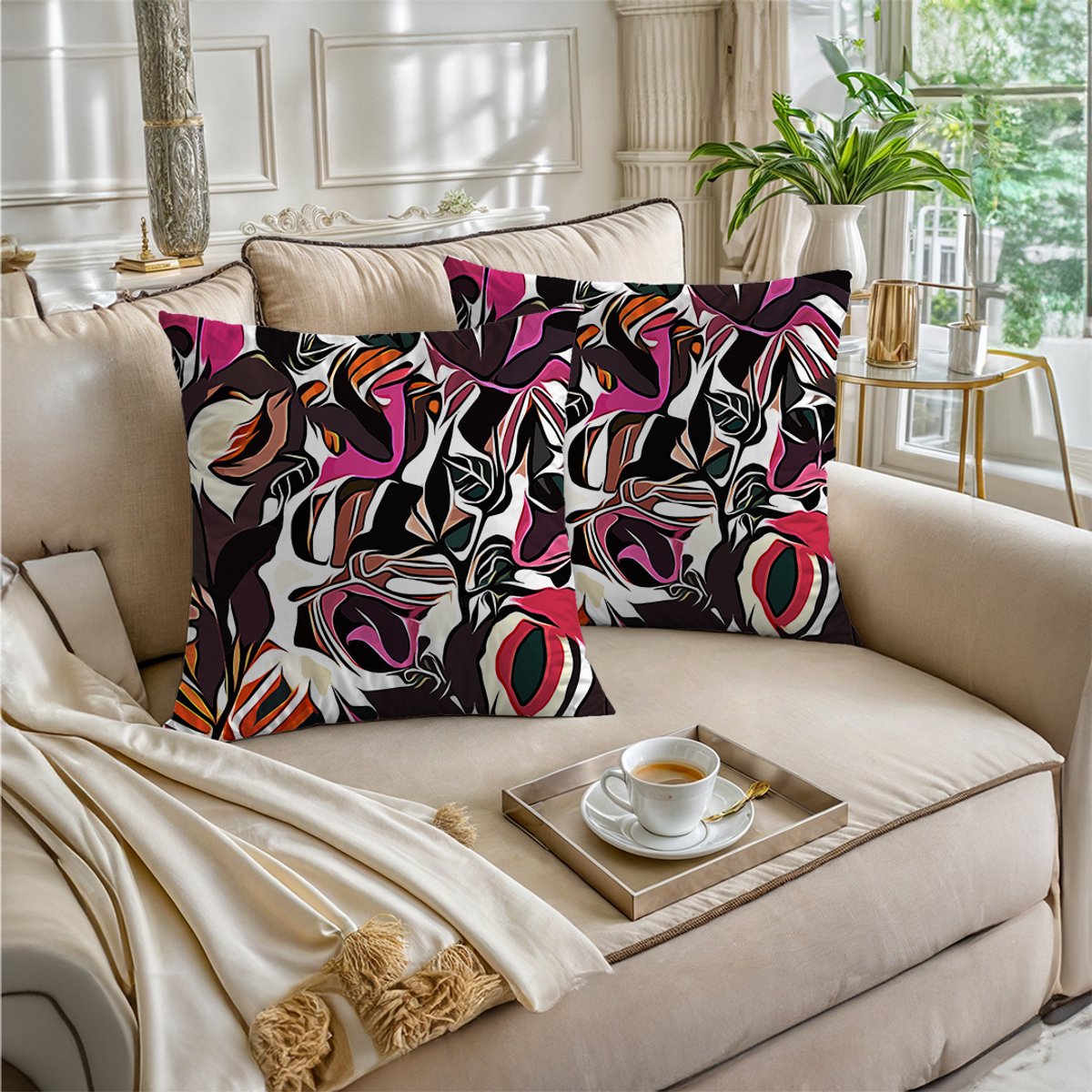Boraboi® Luxe Decoratieve Kussenhoezen set van 2 , Zachte Suède Touch- 30x50 cm -(Kleurrijk)