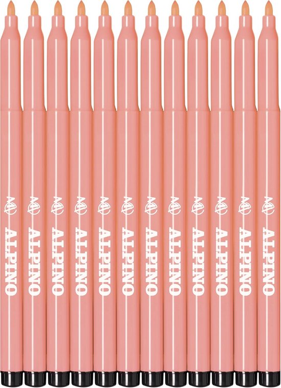 Alpino Set van 12 viltstiften, standaard, oranje, wasbare markers