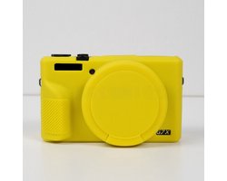 LISM-Geschikt voor Canon G7X Mark III, Geel zachte siliconen camerahoes met afneembare lensdop, krasbestendig, Geschikt voor Canon G7X Mark III camera-accessoire-Geel